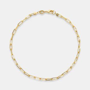 NEW 18K gold Filled Paperclip Chain Ankle Bracelet Anklet